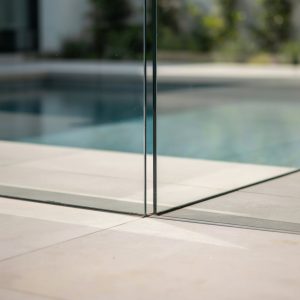 frameless glass-pool fence recessed channel