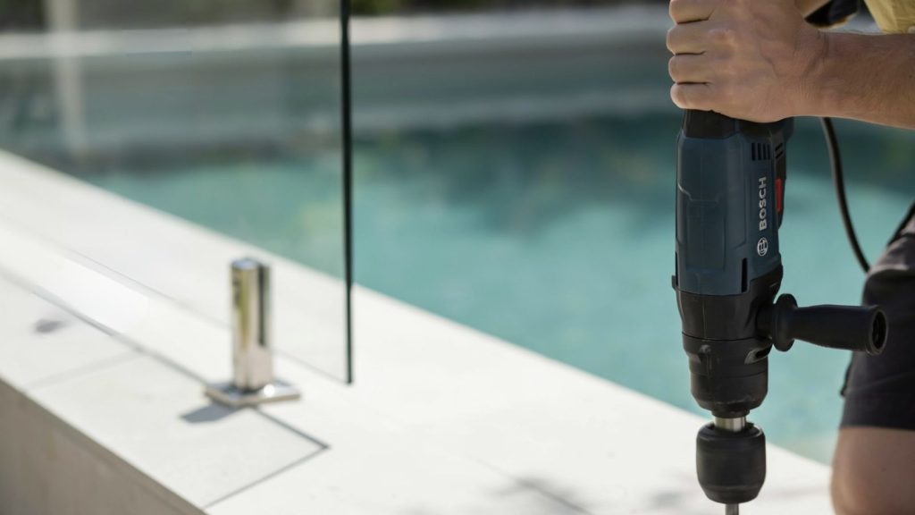 glass pool fence installation core drilling